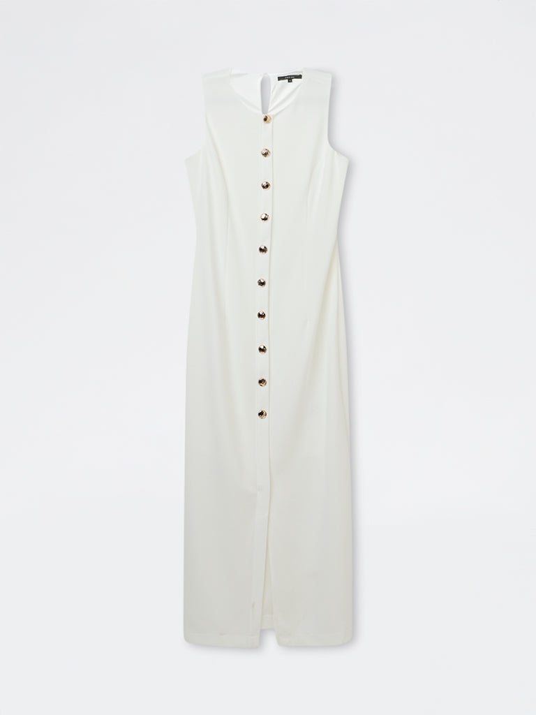 Wardrobe Ivory Solid Straight Dress