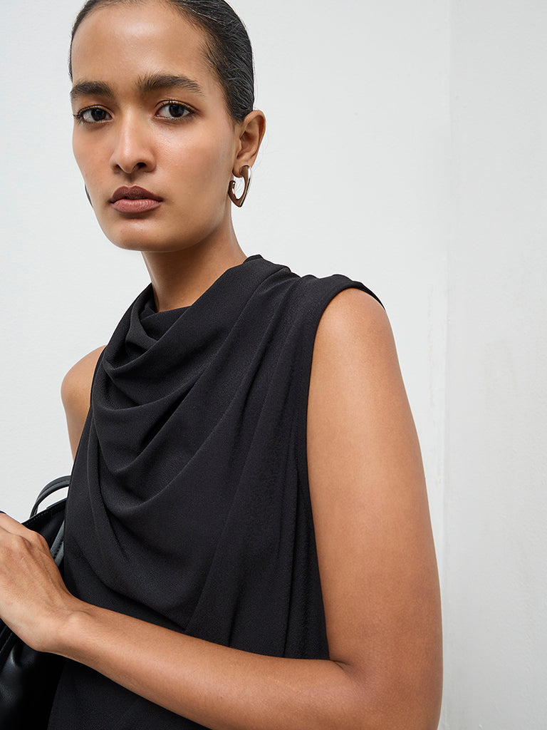 Wardrobe Black Cowl-Neck Top