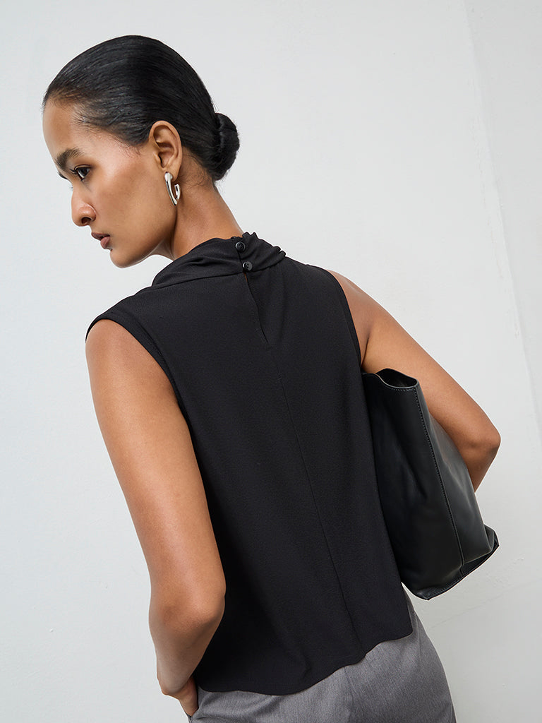 Wardrobe Black Cowl-Neck Top