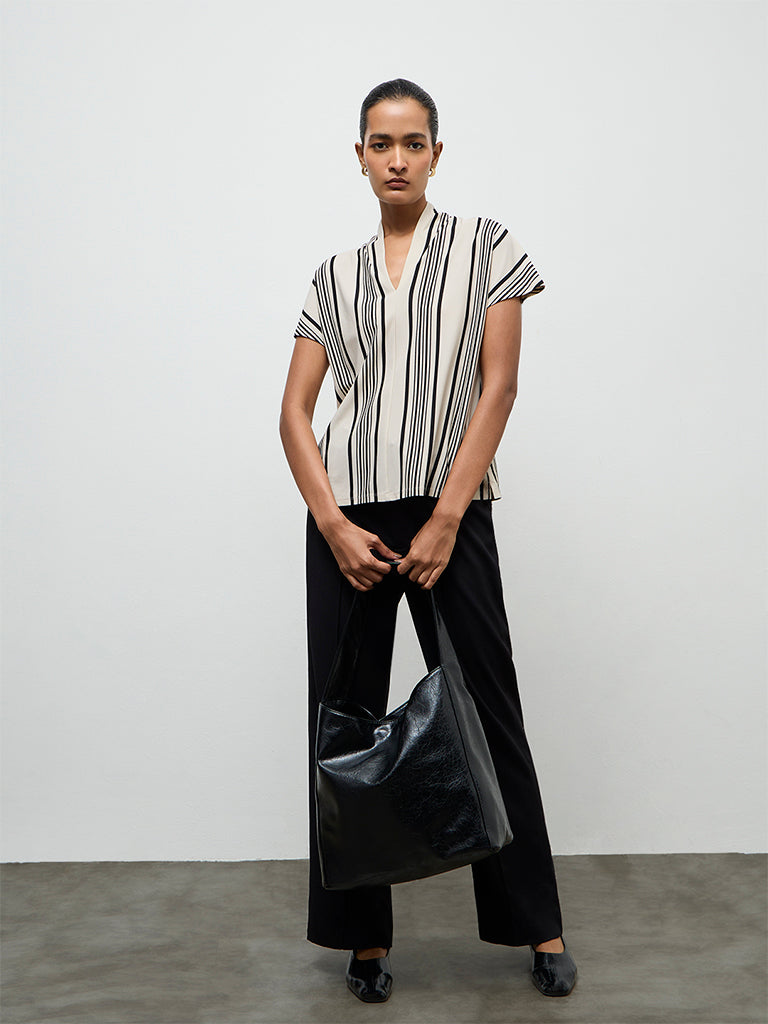 Wardrobe Off-White Striped Blouse