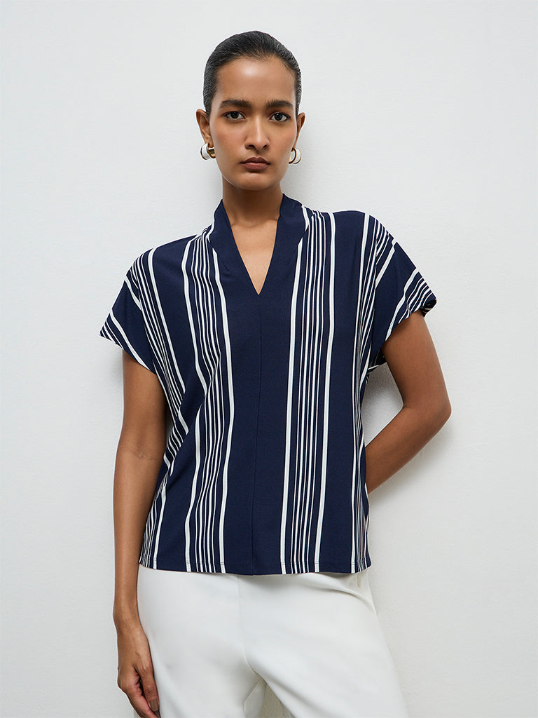 Wardrobe Navy Striped Blouse