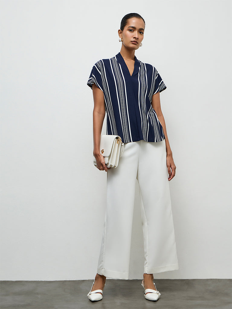 Wardrobe Navy Striped Blouse