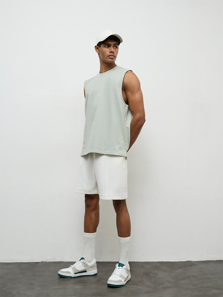 Nuoflexx Mint Textured Relaxed-Fit Cotton-Blend T-Shirt