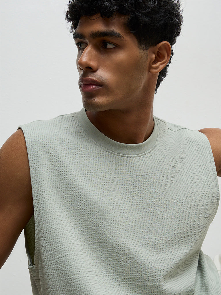 Nuoflexx Mint Textured Relaxed-Fit Cotton-Blend T-Shirt