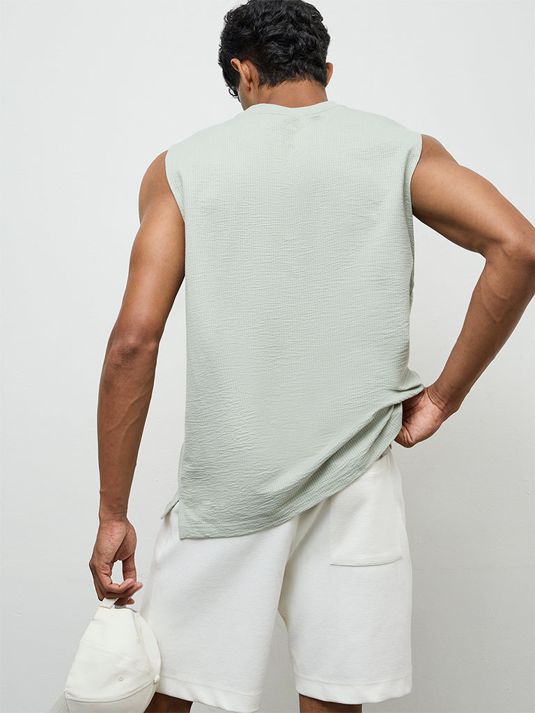 Nuoflexx Mint Textured Relaxed-Fit Cotton-Blend T-Shirt
