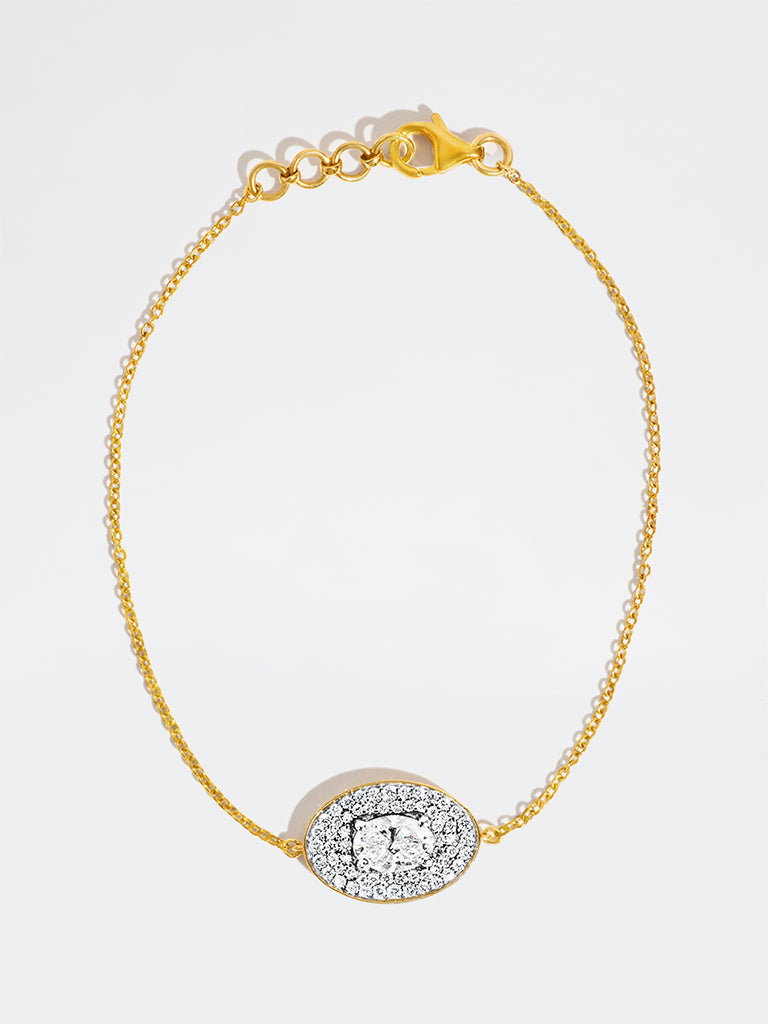Oval Pave Solitaire Lab Diamond Bracelet
