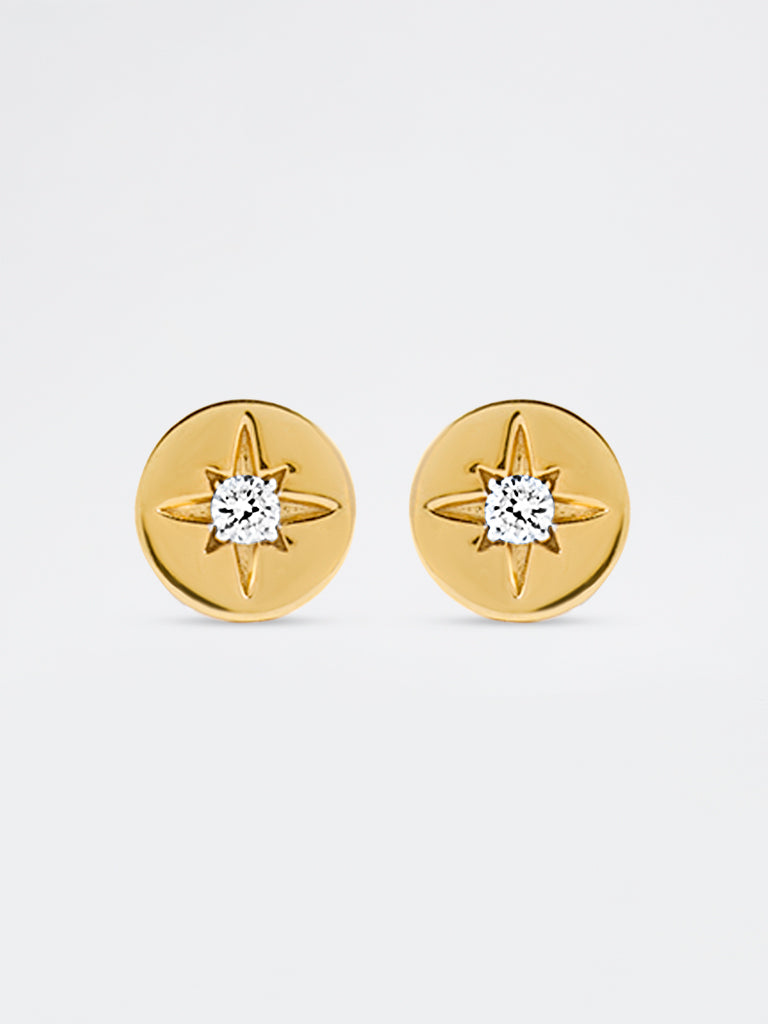 Yellow Lab Diamond Star Disc Earrings