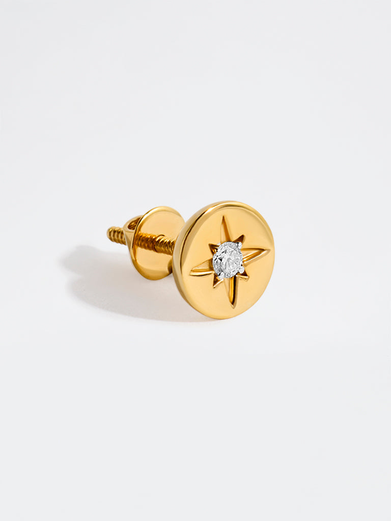Yellow Lab Diamond Star Disc Earrings