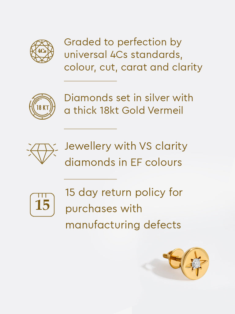 Yellow Lab Diamond Star Disc Earrings