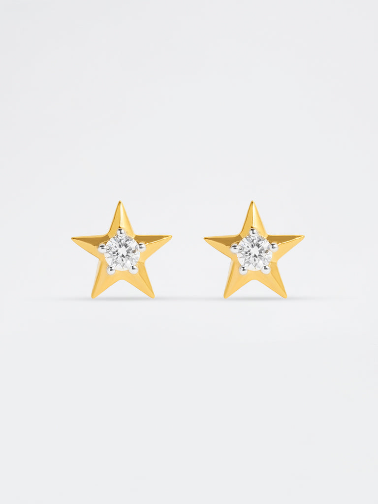 Yellow Lab Diamond Star Earrings