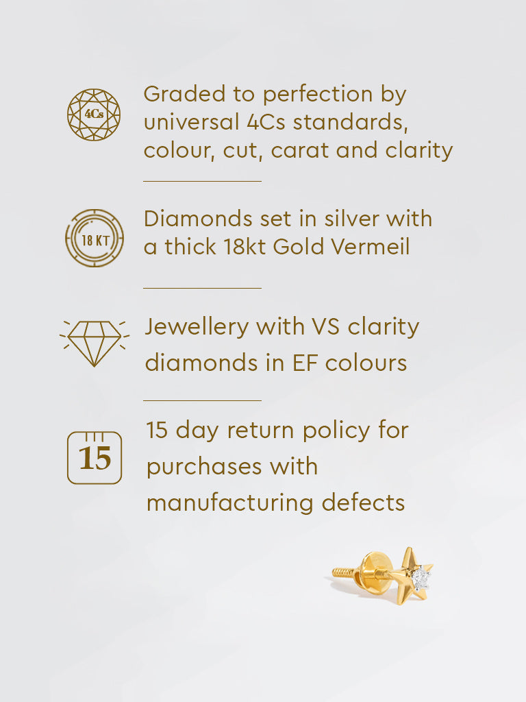 Yellow Lab Diamond Star Earrings