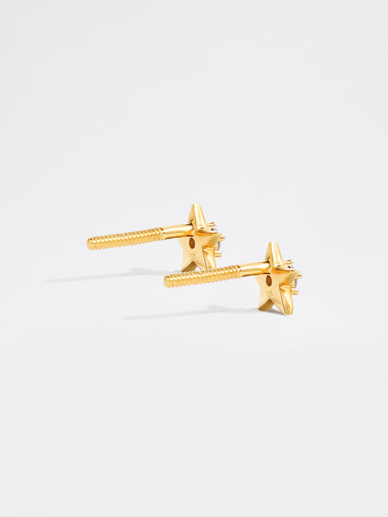 Yellow Lab Diamond Star Earrings