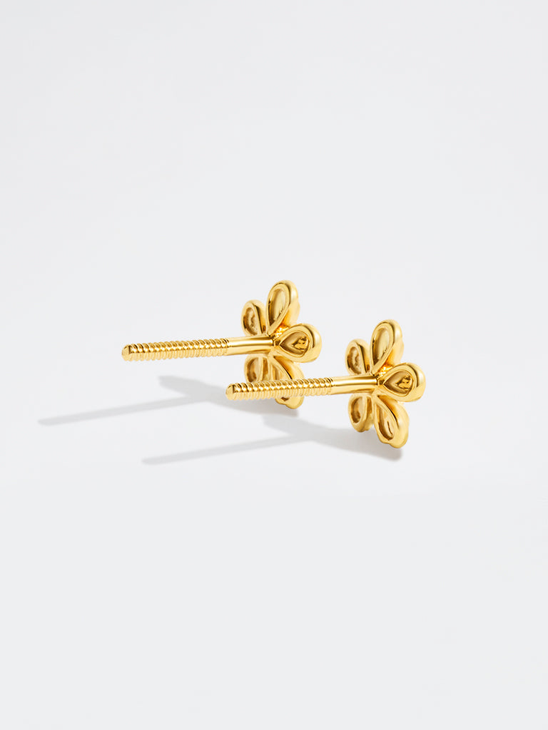 Yellow Lab Diamond Flower Earrings