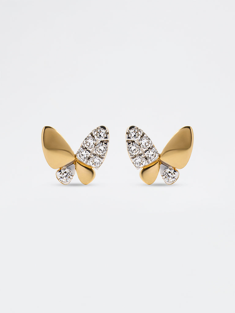 Yellow Lab Diamond Butterfly Earrings