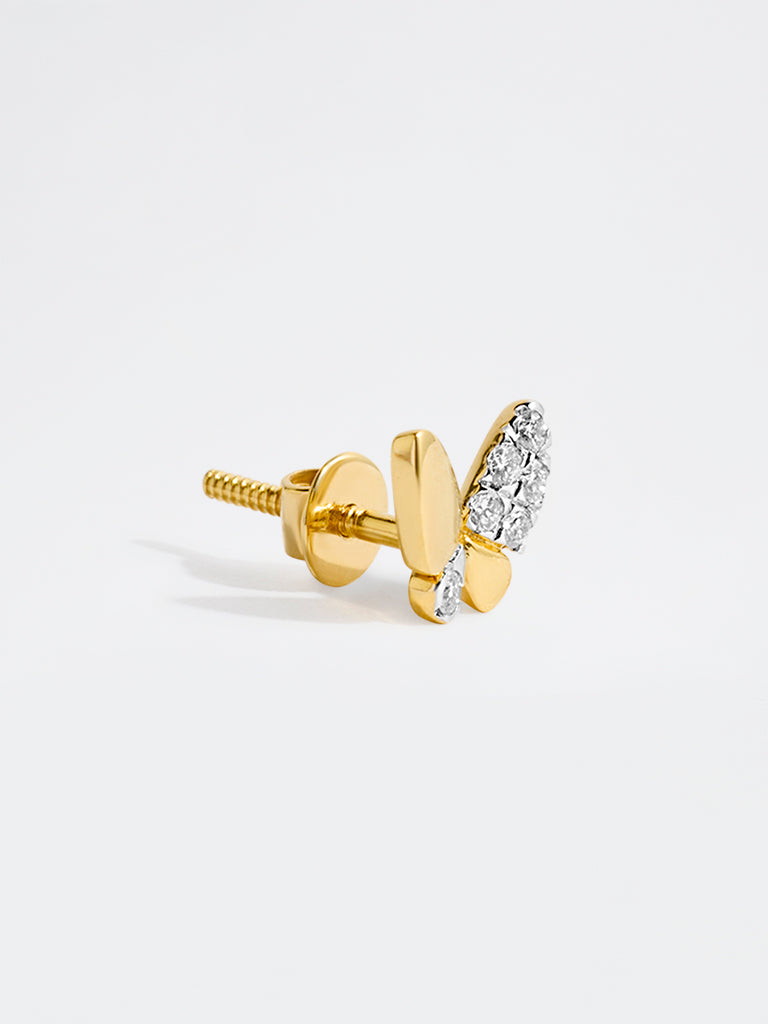 Yellow Lab Diamond Butterfly Earrings