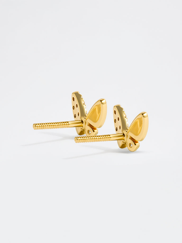 Yellow Lab Diamond Butterfly Earrings