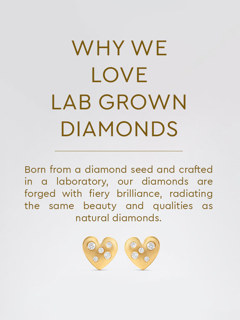 Yellow Lab Diamond Heart Earrings