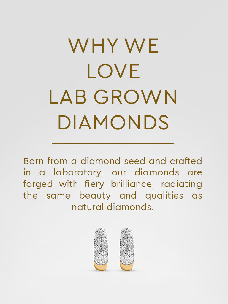 Pave Lab Diamond J-Shaped Hoop Earrings