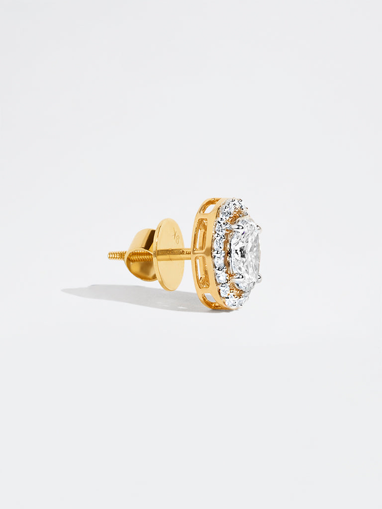 Oval Halo Lab Diamond Stud Earrings