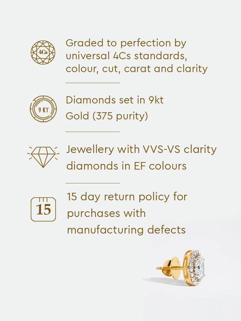 Oval Halo Lab Diamond Stud Earrings