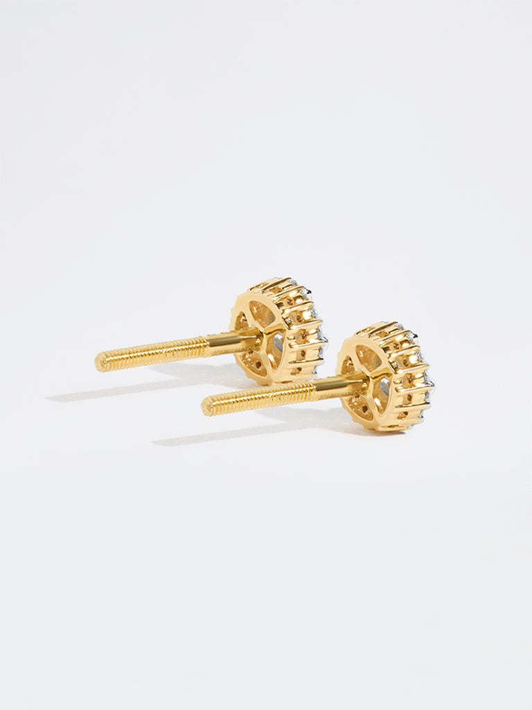 Round Halo Lab Diamond Stud Earrings