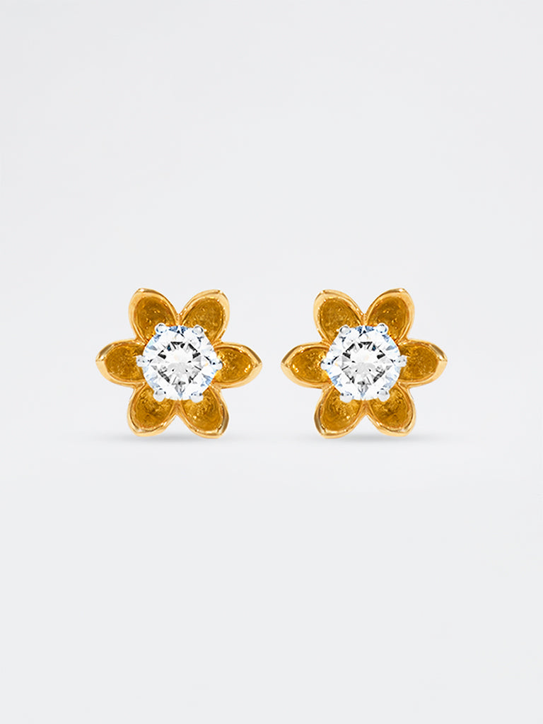 Floral Lab Diamond Stud Earrings