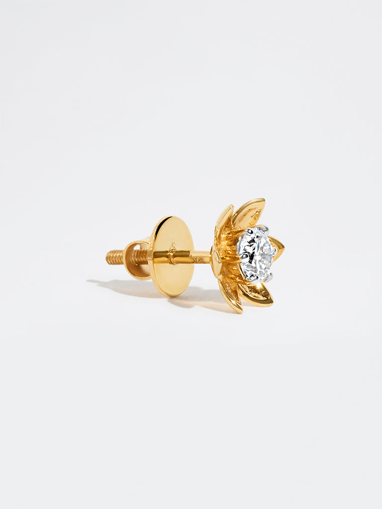 Floral Lab Diamond Stud Earrings