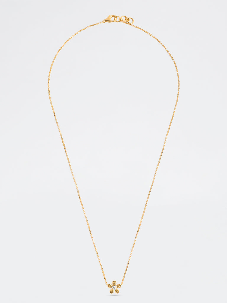 Yellow Lab Diamond Flower Necklace