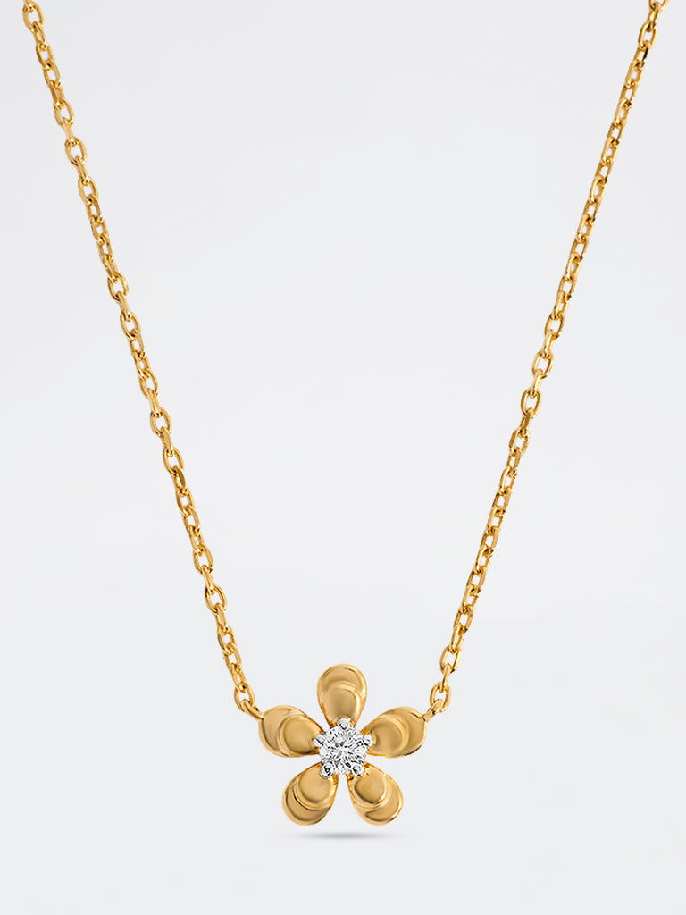 Yellow Lab Diamond Flower Necklace