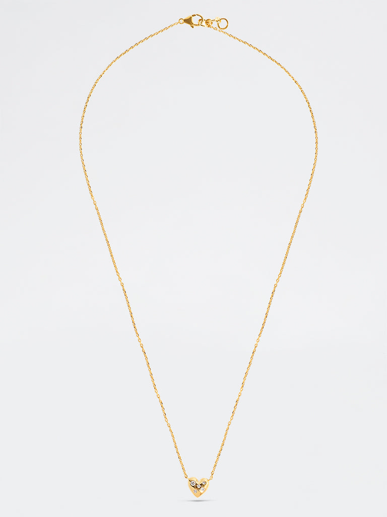 Yellow Lab Diamond Heart Necklace