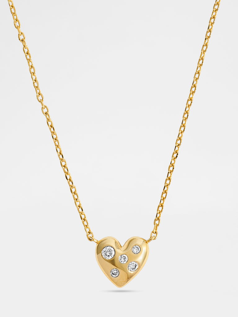 Yellow Lab Diamond Heart Necklace