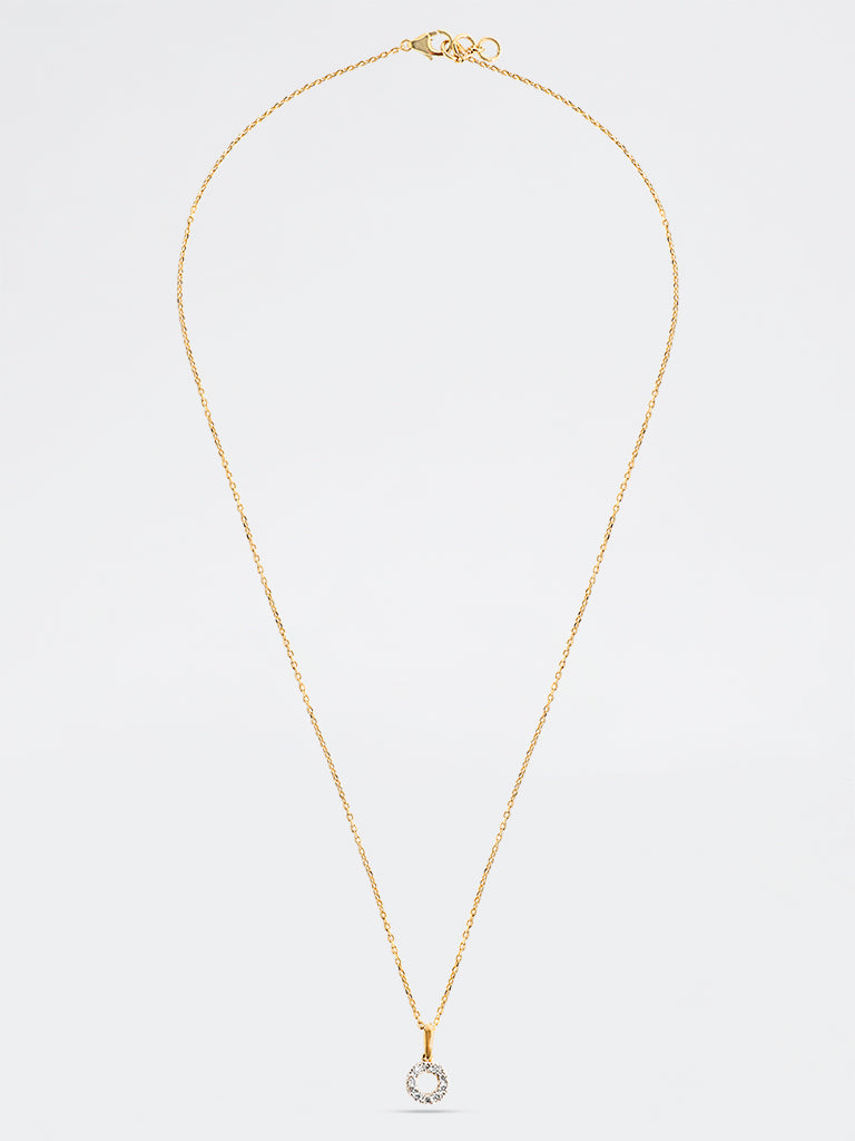 Yellow Lab Diamond Circle of Life Necklace