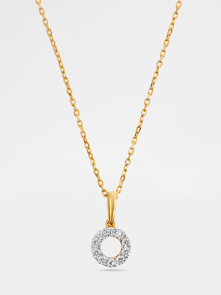 Yellow Lab Diamond Circle of Life Necklace