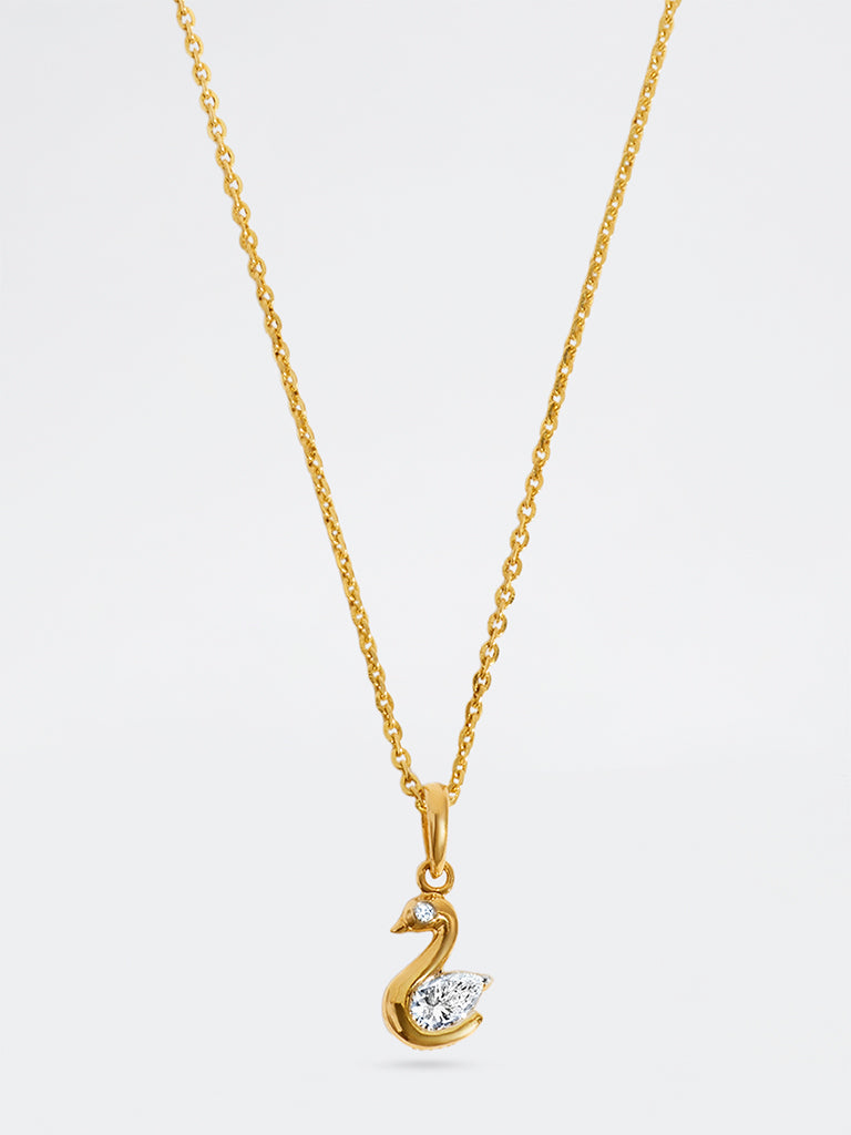 Swan Lab Diamond Pendant Necklace