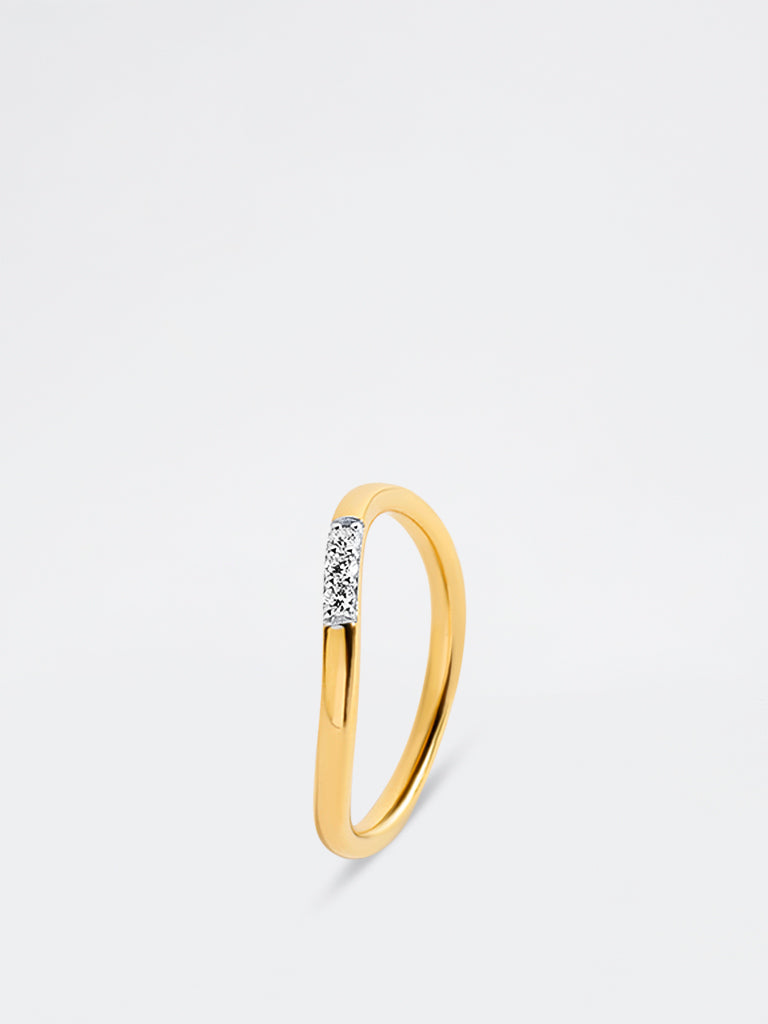 Yellow Lab Diamond 3 Stone Stackable Ring