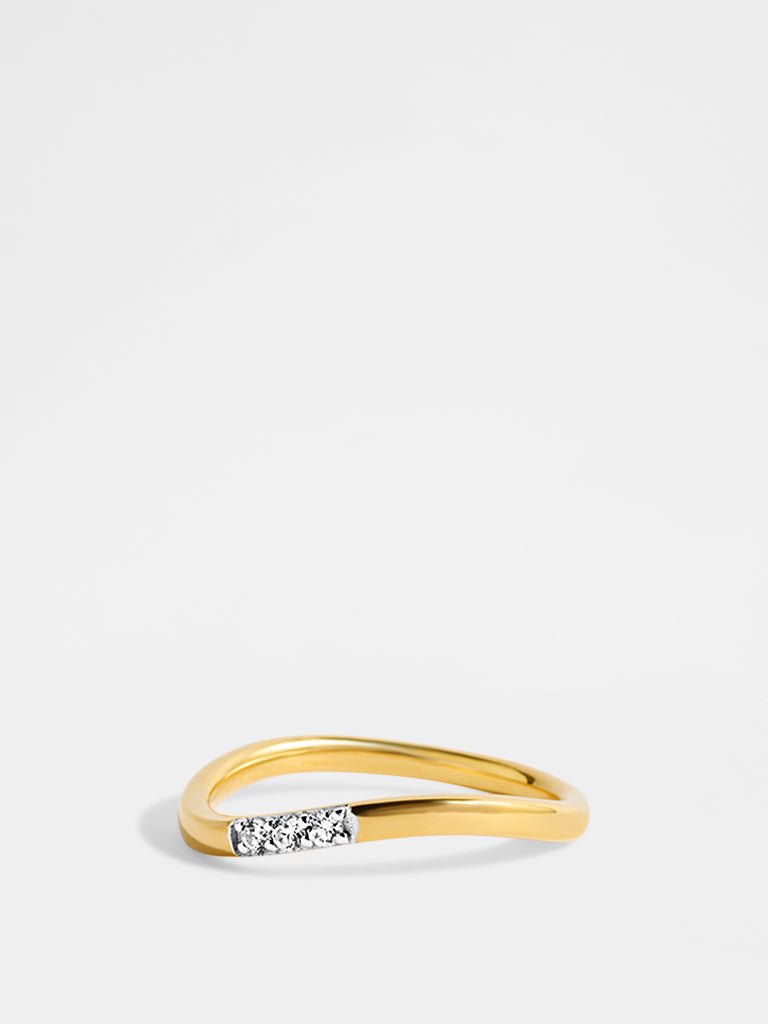 Yellow Lab Diamond 3 Stone Stackable Ring