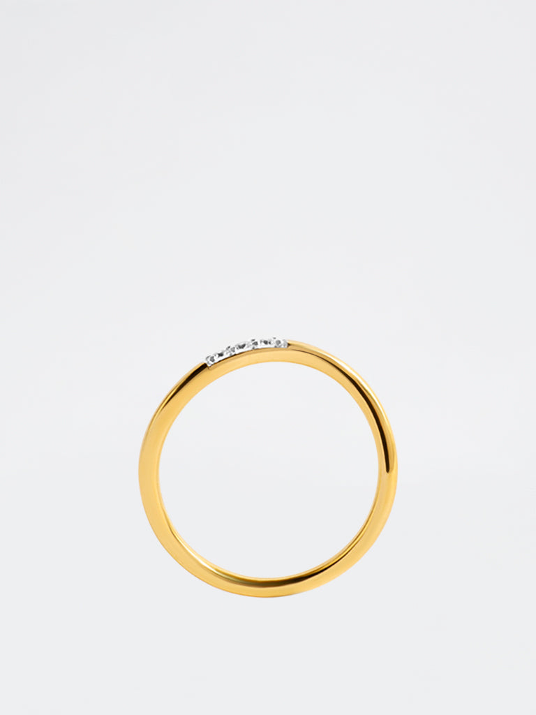 Yellow Lab Diamond 3 Stone Stackable Ring