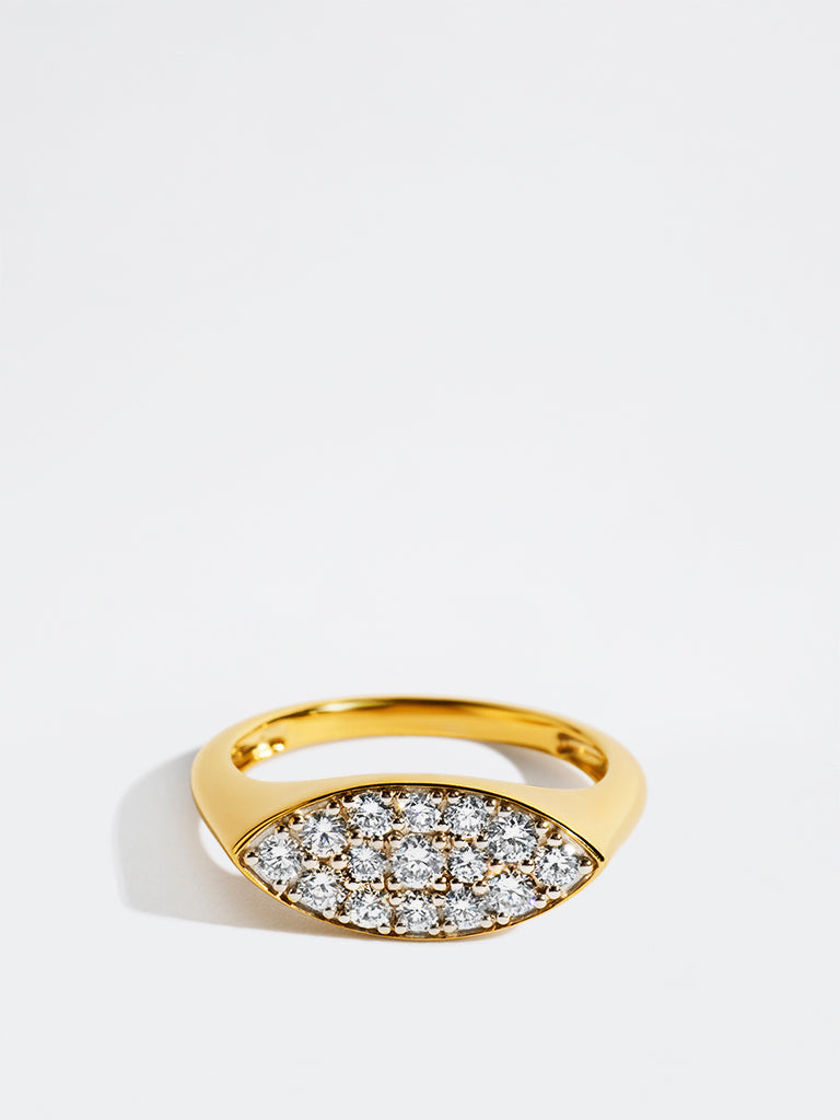 Yellow Lab Diamond Cluster Diamond Ring