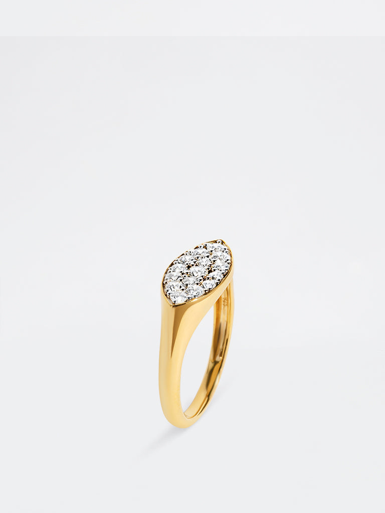 Yellow Lab Diamond Cluster Diamond Ring