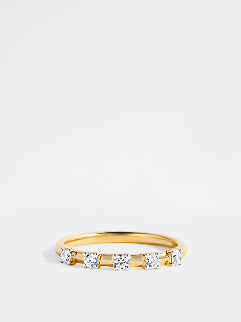 Yellow Lab Diamond 5 Stone Stackable Ring