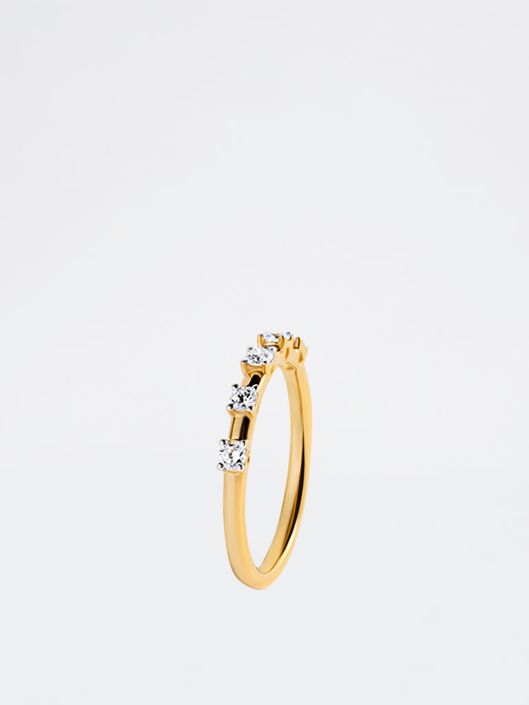 Yellow Lab Diamond 5 Stone Stackable Ring