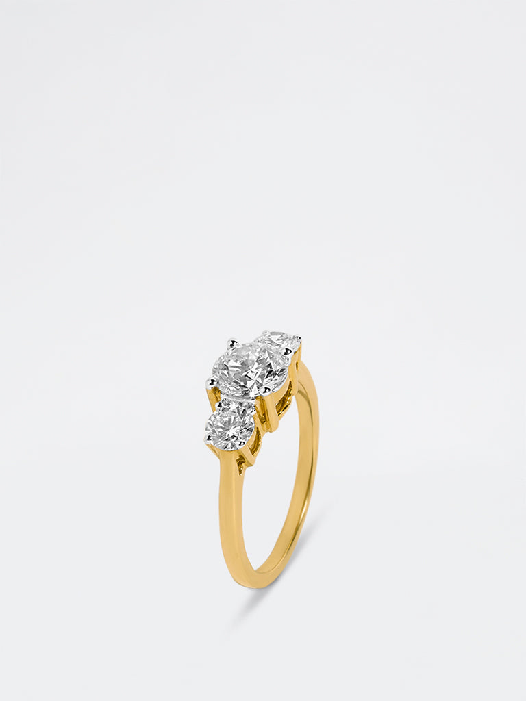 Three Stone Lab Diamond Ring