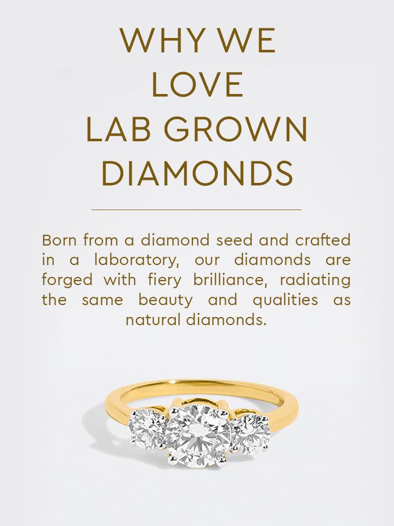 Three Stone Lab Diamond Ring