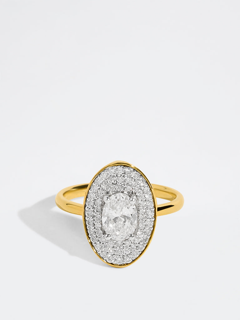 Oval Halo Lab Diamond Ring