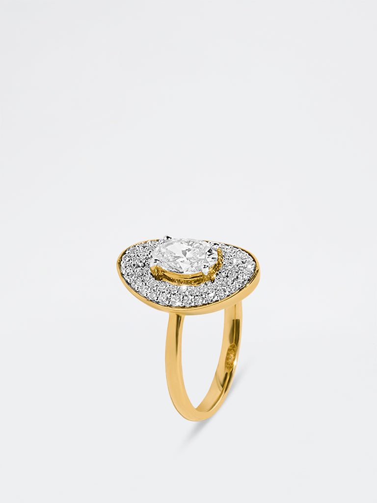 Oval Halo Lab Diamond Ring
