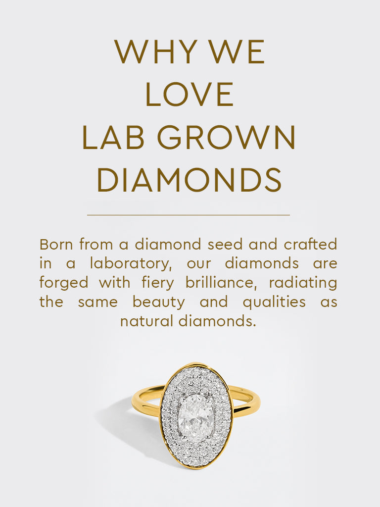 Oval Halo Lab Diamond Ring