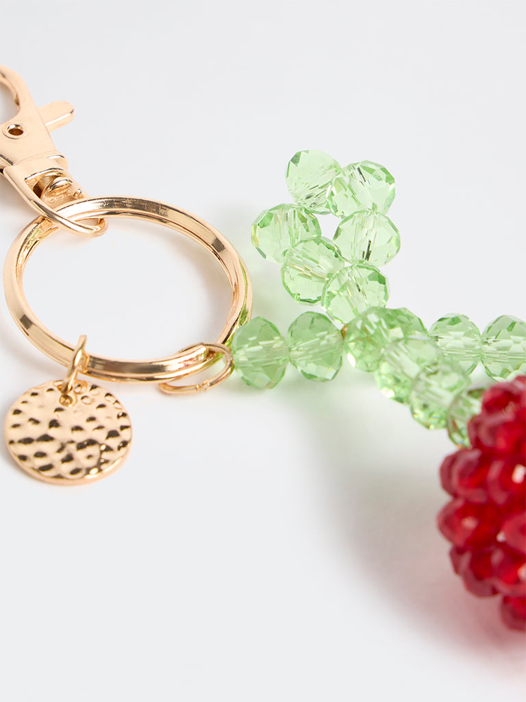 Westside Accessories Red Cherry Beaded Bag Charm