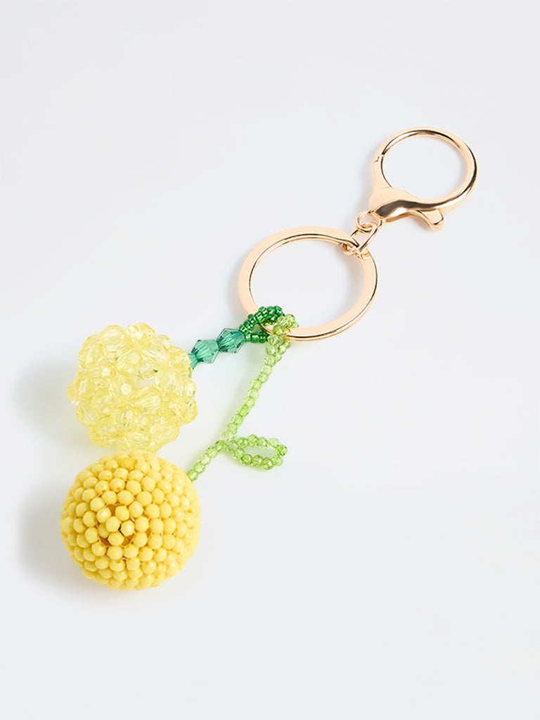 Westside Accessories Yellow Lemon Beaded Bag Charm
