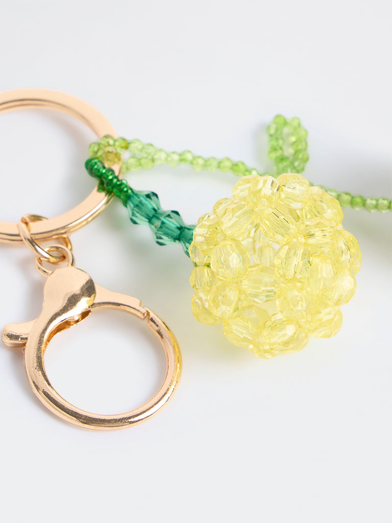 Westside Accessories Yellow Lemon Beaded Bag Charm