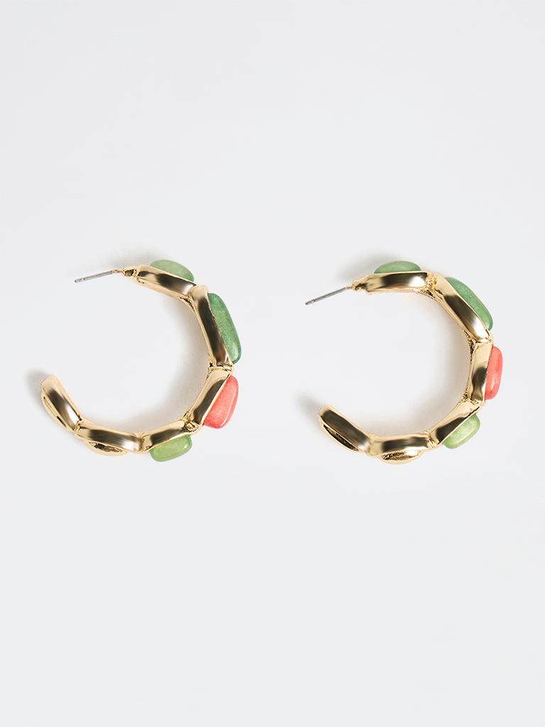 Westside Accessories Multicolour Resin Hoop Earrings